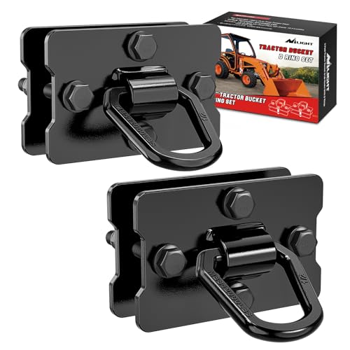 Image of Nilight 1 /2 inch Heavy Duty Trailer D Ring Tie Down Anchors with Backing Plates | 12,000 lb max load forged steel, mounting hardware included, for trailer tractor UTV truck,2 pack black