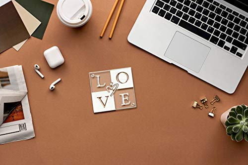 Fashioncraft 3975 Love Glass Coasters Set Of 2, Pack Of 144 - Love Party Favors thumb #1