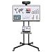 Witlucky Mobile TV Cart Rolling TV Stand for 32"-65" Flat Screens Adjustable Height with Lockable Wheels and AV Shelf