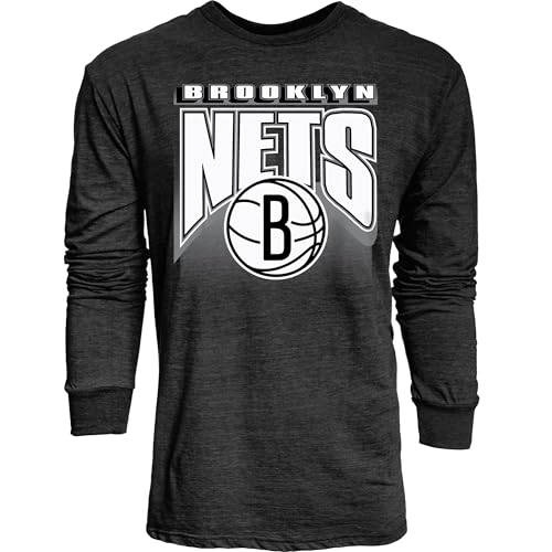 Brooklyn Nets NBA Officially Licensed Tri-Blend Long Sleeve T-Shirt Starters Black, X-Large