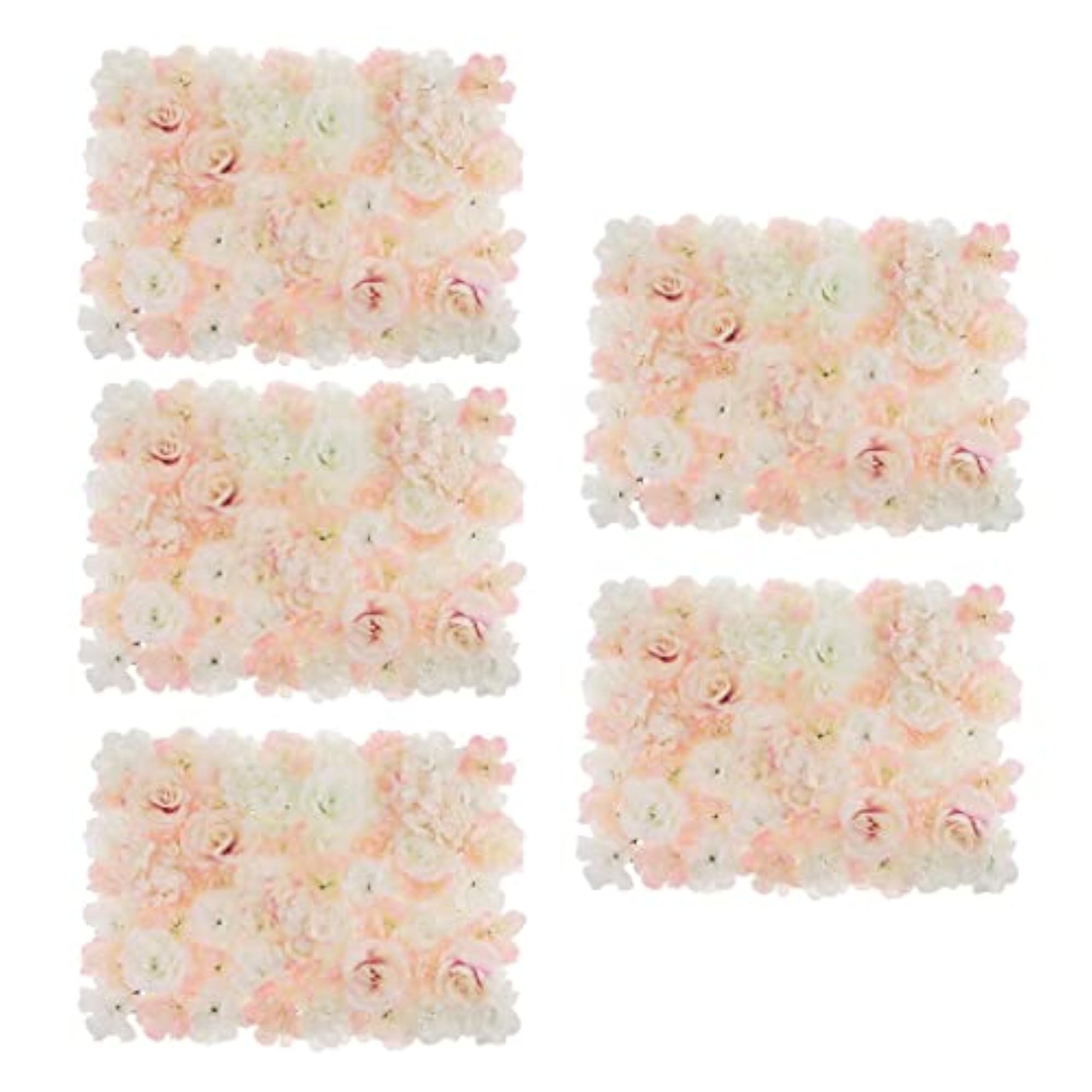 5 Pieces Silk Rose Hydrangea Flower Wall Panels for Venue Decor