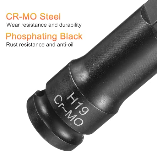 Llave de vaso H19 de 1/2 pulgada para aflojar tornillos rebeldes de coche 5