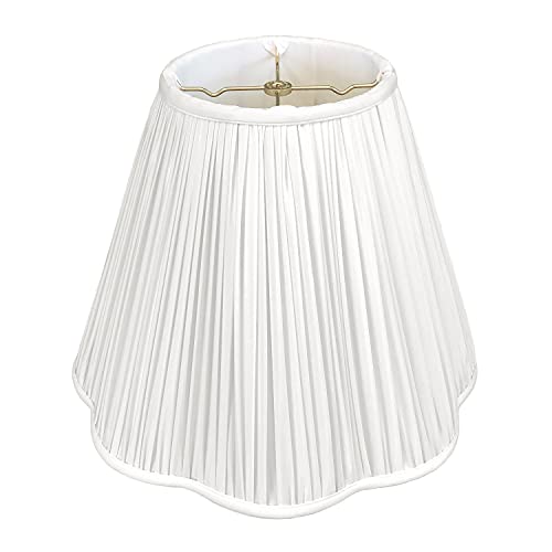 Royal Designs, Bottom Scallop Gather Pleat Basic Lamp Shade, White, 9"" x 18"" x 14""" (BS-754-18WH) Royal Designs, Bottom Scallop Gather Pleat Basic Lamp Shade, White, 9"" x 18"" x 14""" (BS-754-18WH)