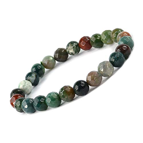 Image of Reiki Crystal Products Certified Natural Crystal Stone 8 mm Faceted /Diamond Cut Beads Bracelet for Men & Women | Reiki Charged Gemstone Bracelet | Multiple Crystal Variants Available