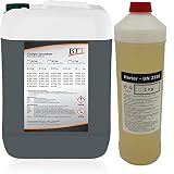 BTT-BA Epoxidharz Bodenbeschichtung RAL 7011 für 25m² Außen Fliesenlack Betonfarbe Estrichfarbe Balkonfarbe Betonplattenfarbe Terrassenfarbe Gehwegfarbe Gießharz Epoxy