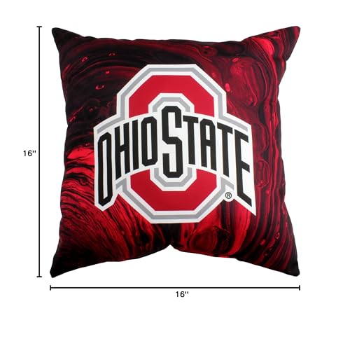 Image of Ohio State Buckeyes 2 Sided Color Swept Decorative Pillow, 16 inch, Made in The USA