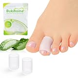 Bukihome Silicone Toe Protectors – 14 Pack Aloe Vera Extract Infused Silicone Toe Sleeve for Hammer Toes, Corns, Calluses, Blisters – Soft Gel Protector Toe Cushions for Pain Relief (Medium Size)