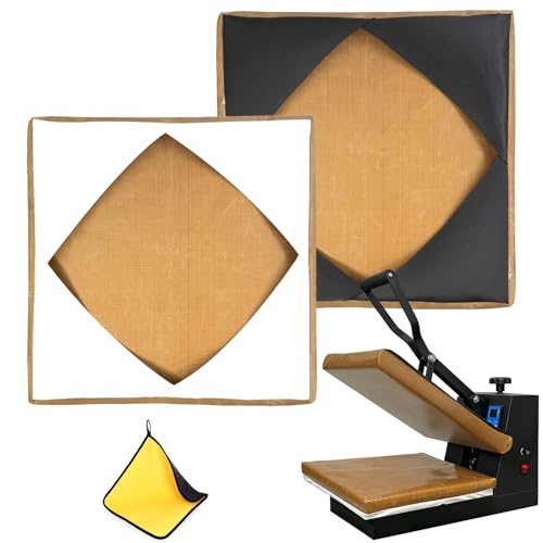 Heat Press Covers 15x15 Inch 2 Piece Set for Top and Bottom Platens | Reusable Teflon Material Heat Press Protective Covers for Sublimation, DTF and Heat Press Transfers