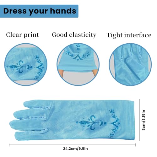 Short Satin Princess Gloves Little Girls Fancy Stretch Satin Dress Gloves for Birthday Wedding Costume Party2