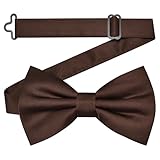 Branduce Brown Bow Tie for Men Pre-tied Adjustable Silk Blend Bowties for Wedding Party (BB05-36)