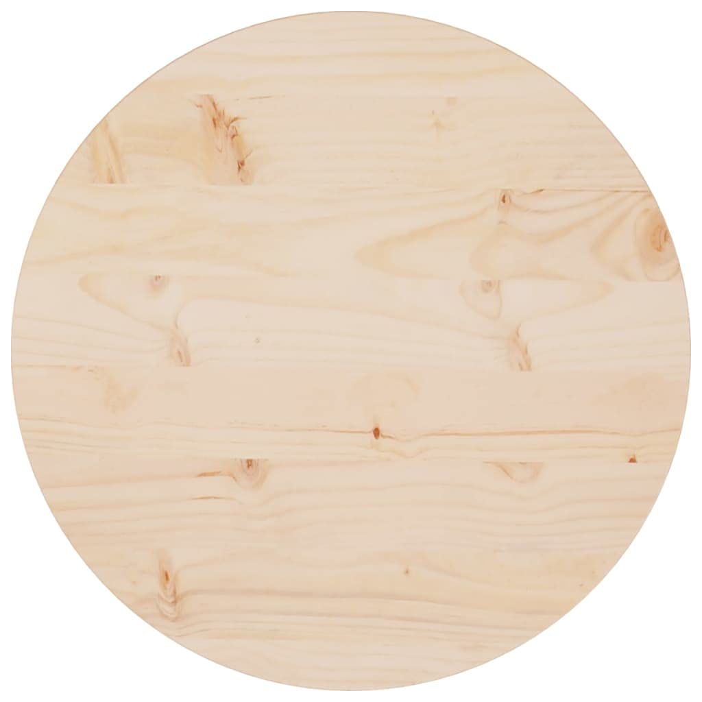 INLIFE Tablero de mesa Ø50 x 2,5 cm madera maciza de pino, 4,35 kg, 813646
