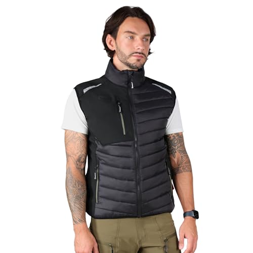 Ellobird Mens Lightweight Puffer Vest Men Work Hiking Casual Winter Cotton Quilted Jacket Workwear