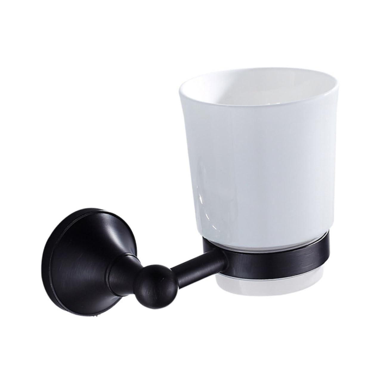 Soporte de Pared para Cepillo de Dientes y Vaso Baño Negro Cobre con Taza Cerámica Rack Vintage Individual para Baño Accesorio Duradero y Elegante