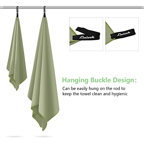 Linlook Microfibre Towel Set (160 x 80 cm Large Bath Towel + 80 x 40 cm Small Hand Towel), Soft and Lightweight Beach Towel - Image 3