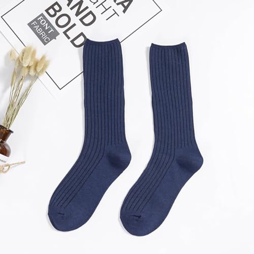 Image of Women Crew Dress Socks Cotton Solid Color Slouch Sock for Dressy Shoes 5 Pack