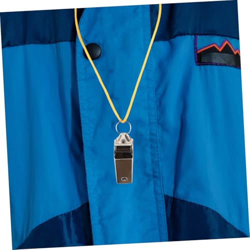 6 silbatos de seguridad de acero inoxidable con cordón para deportes miniatura 6