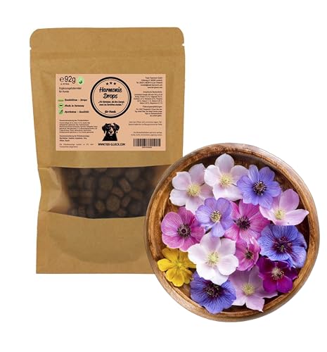 Haut-Harmonie Drops Hund – Natürliche Bachblüten-Leckerlis für Sensible Hunde | Unterstützt Gelassenheit bei Umweltreizen & Nervosität | Hohe Akzeptanz | Premiumqualität Made in Germany | 92 g