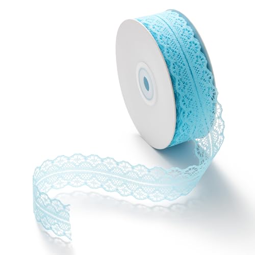 CHUQING Cinta de encaje azul claro vintage, 23 metros, cinta decorativa de encaje, cinta decorativa de 3 cm de ancho, cinta decorativa para bodas