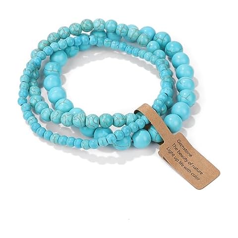 Risyfjew Blue Turquoise Beaded Bracelets Cover