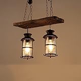 Illuminazione versatile: illumina la tua sala da pranzo, l'isola della cucina o la zona bar con questo lampadario rustico unico e accattivante.