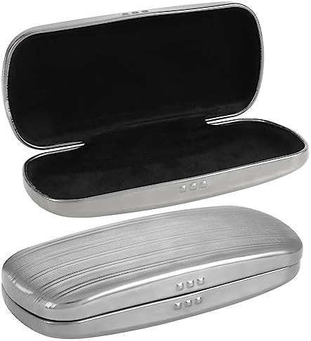 Hifot Metal Eyeglass Case Hard Shell, Aluminum Spectacles Box Sunglasses Case for Men Women, Reading Glasses Holder