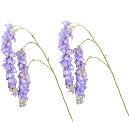CAXBGKN 藤の花 枝 ガーランド 造花藤 2本セット 人工 フェイクグリーン 垂れ枝 枯れない花 シルク 人工観葉植物 スミレ藤 シミュレーションフラワー 春らしい雰囲気 写真撮影 庭園 部屋 店舗 パーティー 装飾 アートフラワー