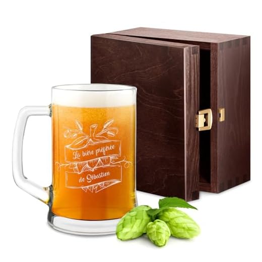Maverton Chope à Bière Gravée de 50 cl – Chope personnalisée avec Anse - Verre pour les Amateurs de Bière – Cadeau Noel - Cadeau Anniversaire Homme - Saint Valentin pour Homme - boisson