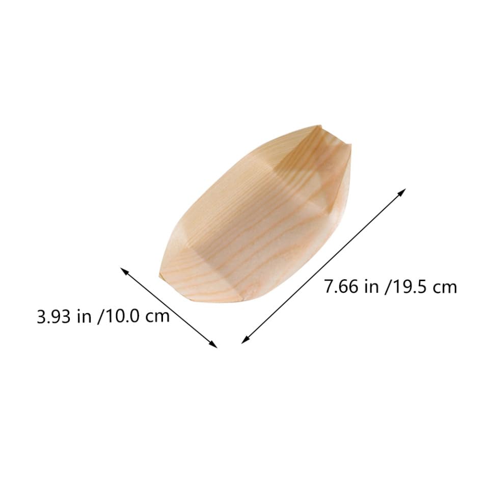 Platos desechables de madera para sushi 7 pulgadas x50 miniatura 2