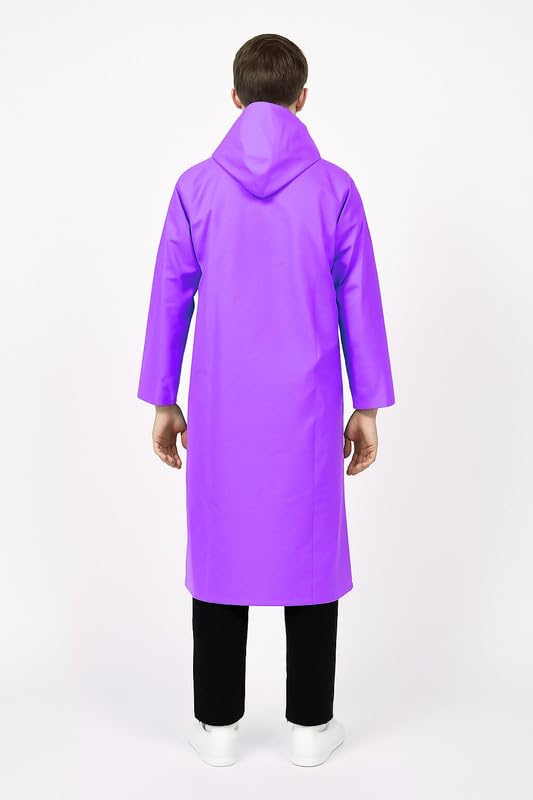 Image of Kids School Raincoat for Boys & Girls | PVC Lightweight Hooded Long Rainwear with Pockets | Suitable for School