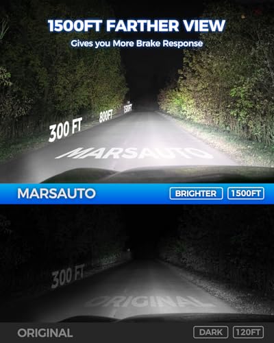 Image of Marsauto D2S Bulbs, 6000K White 10X Brighter for HID Assembly D2S Xenon HID Bulb Replace 85122 66240 66040, Plug and Play Fog Light, Pack of 2