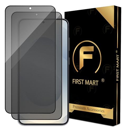 Image of FIRST MART Militry-Grade Matte-Privacy Tempered Glass for Samsung Galaxy S25 and Samsung S24 (6.1 Inches) - Anti-Spy, Anti- Glare, Edge to Edge I Case Friendly, 9H Hardness, Bubble-Free | Anti-Peeping Protection, 2 Pack