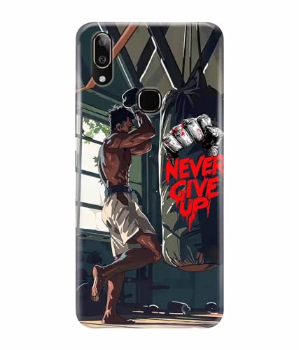 Image of Never Give Up Motivation Quotes Printed Hard Back Case Cover & Compatible for Vivo Y91 / Vivo Y93 / Vivo Y95 (Multicolor) - D1809