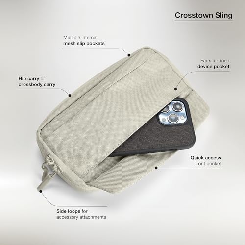 Image of Incase Crosstown Sling - Compact, Durable and Lightweight, Crossbody & Hip Carry, Faux Fur Device Pocket, Easy Access Pockets