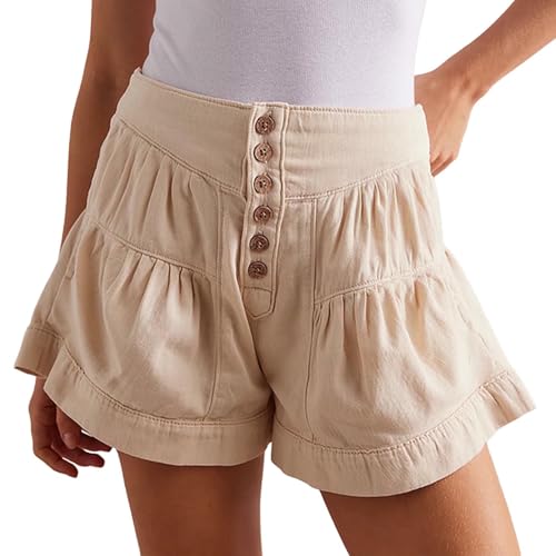 Short à volants pour femme taille haute coupe ample coords