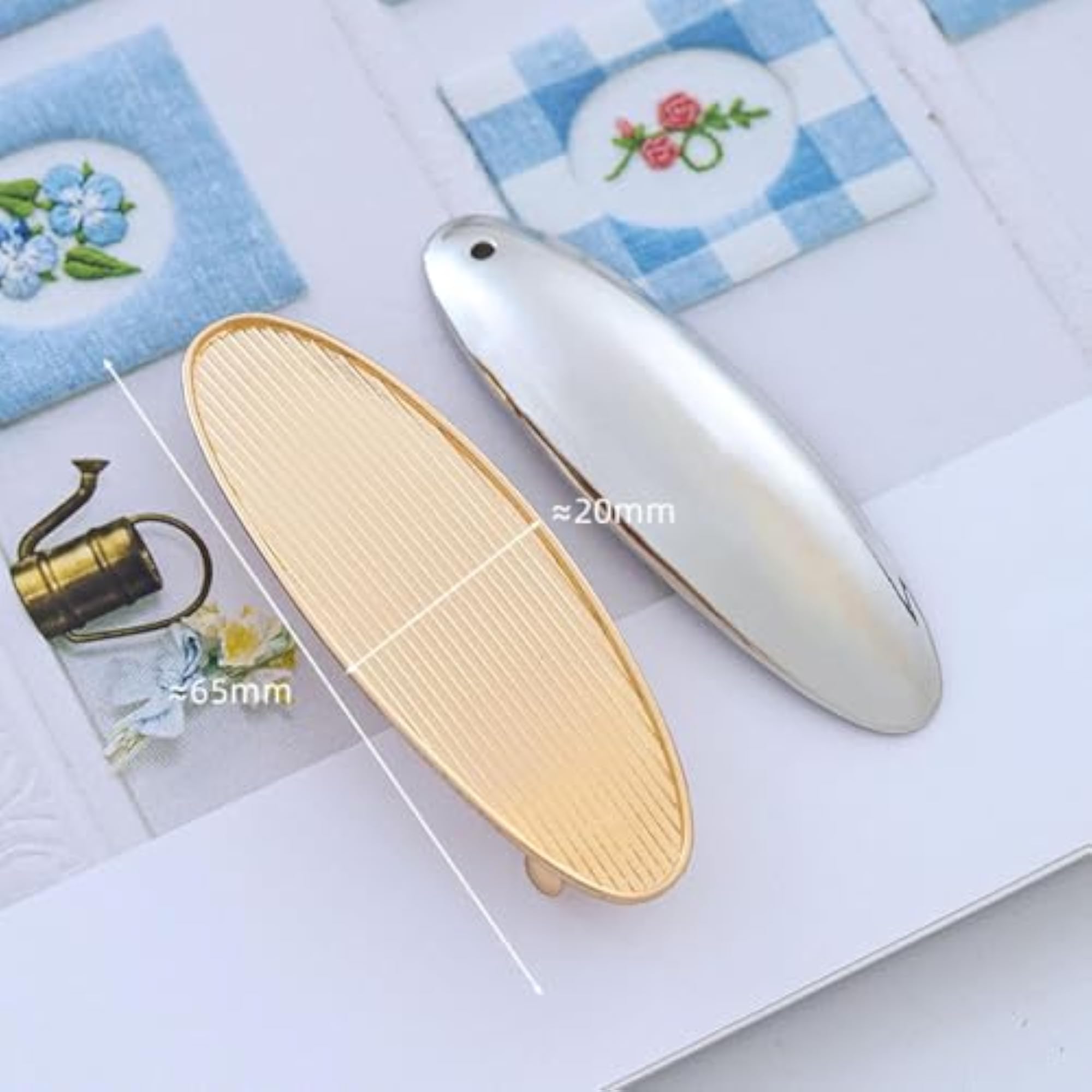 2 Pieces Classic Hair Barrettes for Women, Bright Gold