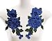 YABINA 2PC 9x 5.11 Inch 3D Embroidery Rose Flower Iron on Sew on Patches Embroidery Applique Patches for Jeans, Neckline Collar Bust Dress, Clothing, Bags (Blue)