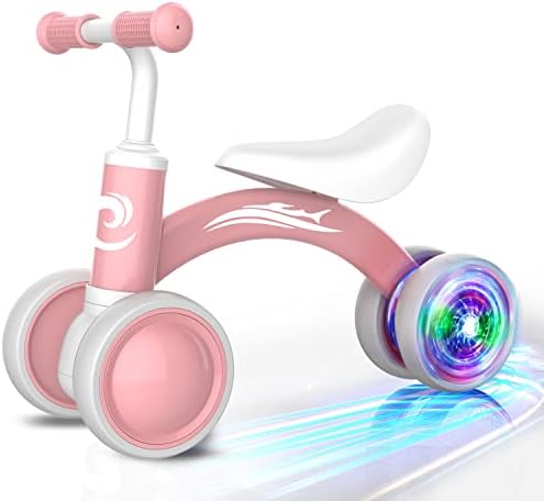 Colorful Lighting Baby Balance Bike Toys for 1 Year Old Girl Gifts, 10-36 Month Toddler Balance Bike, No Pedal 4 Silence Wheels & Soft Seat Pre-School First Riding on Toys, 1st Birthday Gifts.