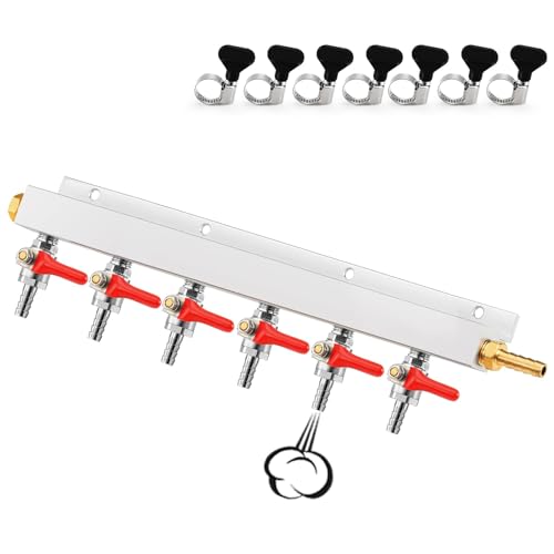 CO2 Manifold 6-Way with Check Valves for Homebrew