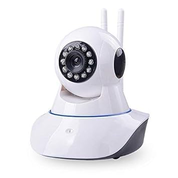 V.T.I. Dual Antenna WiFi Enabled Wireless Indoor Security Camera with Night Vision, 720P Resolution, Rotatable Video Remote Control View