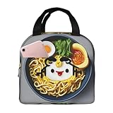 bmnaswt Sac à déjeuner isotherme réutilisable pour le travail, le pique-nique - Motif coquetier et nouilles - Pour homme et femme