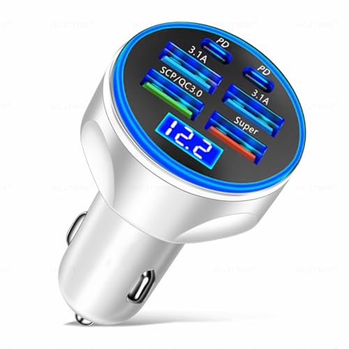 AIYYXX ԍڏ[d VK[\Pbg usb-c & USBy66W 6|[gzJ[`[W[ VK[\Pbg usb PD 20W+QC3.0|[g VK[\Pbg}[d dv LED\ J[pi 12V-24VԑΉ iPhone 14pr