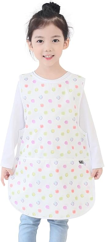 Plie Kids Painting Apron Waterproof Art Smock for Toddlers & Preschoolers, Messy Play, Baking, Crafts, Cooking, Mealtime