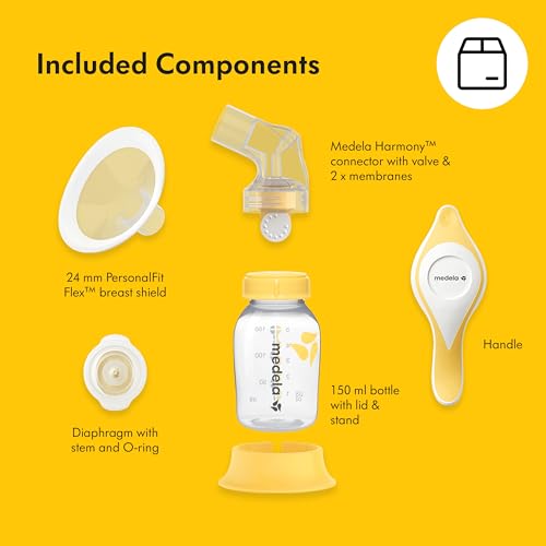 Medela | Extractor de Leche Manual Harmony Flex | Sacaleches Manual | Tiraleches | Contiene: 1 extractor de leche
