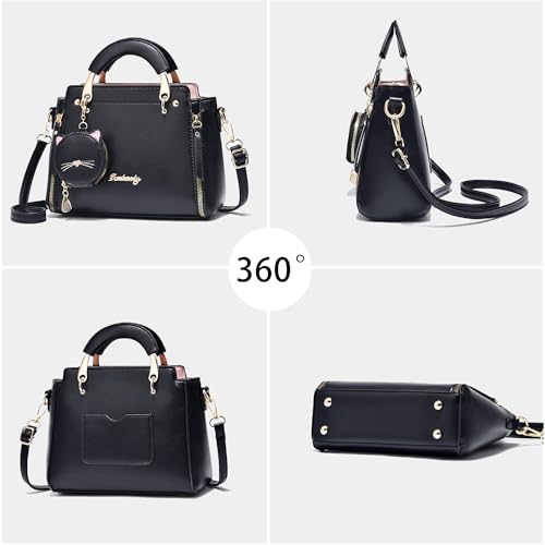 Fashion Purses and Handbags for Women Top Handle Ladies Satchel Shoulder Bags Small Cute Crossbody Bags with Kitty Purse3