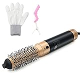 Round Hair Blow Dryer Brush - 1.2 Inch Ceramic Barrel Hair Dryer Brush for Short/Middle Hair, One Easy Step Drying, Volumizing, Straightening and Styling, Negative Ionic Dryer Brush