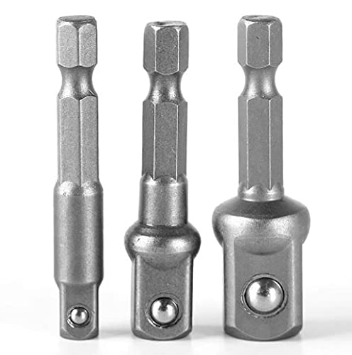 MLD 1/4" 3/8" 1/2" Hex Shank Wrench Socket to Drill Adapter Bits Nut Driver Power Extension Bar Square Head 3pc for Automotive and Home Repair Tool Kits -3 Piece Set (material-metal,Color-Multi) (B098BKZTVQ) Amazon Price History, Amazon Price Tracker