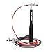 AMRAP Speed Rope Solid Black Edition - Corde a Sauter Professionnelle / Jump Rope Pro Ajustable pour vos entrainements Crossfit Fitness Musculation Boxe et autres sports, Homme & Femme + Housse + Guide d’exercice