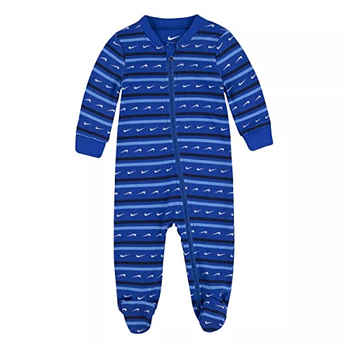 Image of Nike Baby Boy All Over Print Full Zip Footed Coverall (R(56I545-U89)/W, 6 Months)