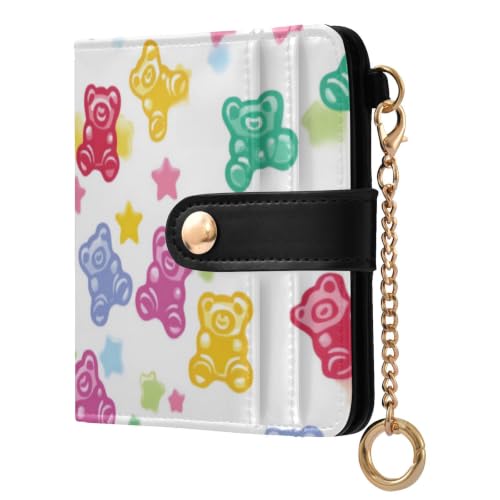 Portefeuille pour femme avec porte-clés résistant à l'eau et design ours JUNZAN