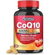 DRFOSTER CoQ10 400mg-High Absorption Coenzyme Q10 Supplements with PQQ, Shilajit &amp; Vitamin E, Pow...